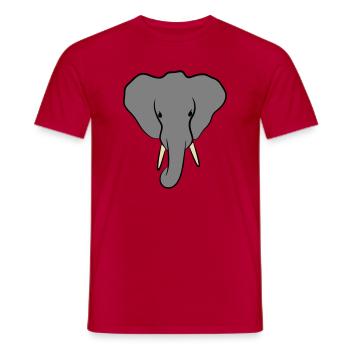 Elefantenkopf Minimalistisch - Männer T-Shirt - Rot - Vorne - AI Model Male 178 dark (178cm)