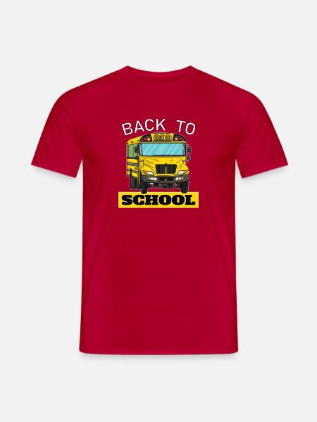 Back to school, Schulbeginn, Schulbus - Männer T-Shirt - Rot
