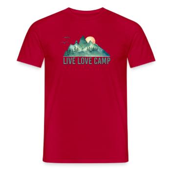 Live Liebescamp - Männer T-Shirt - Rot - Vorne - AI Model Male 178 dark (178cm)