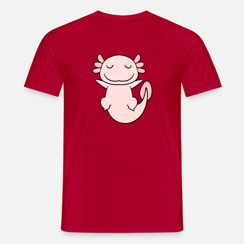 Süßes Axolotl Rosa - Männer T-Shirt - Rot