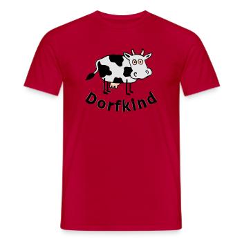 Dorfkind - Männer T-Shirt - Rot - Vorne - AI Model Male 178 dark (178cm)