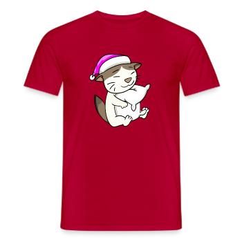 Katze Katzenrasse RagaMuffin - Männer T-Shirt - Rot - Vorne - AI Model Male 178 dark (178cm)