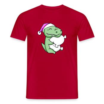 Crocodile with pillow and sleeping cap - Men's T-Shirt - red - Front - AI Model Male 178 dark (178cm)