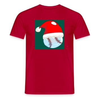 WEIHNACHTEN BASEBALL - Männer T-Shirt - Rot - Vorne - AI Model Male 178 dark (178cm)