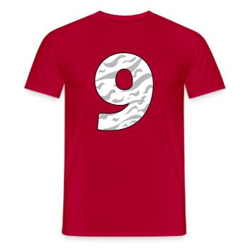 NINE - 9 - Men's T-Shirt - red - Front - AI Model Male 178 dark (178cm)