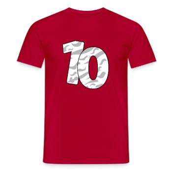 10 - Men's T-Shirt - red - Front - AI Model Male 178 dark (178cm)
