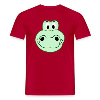 Funny crocodile - Creative illustration - Men's T-Shirt - red - Front - AI Model Male 178 dark (178cm)