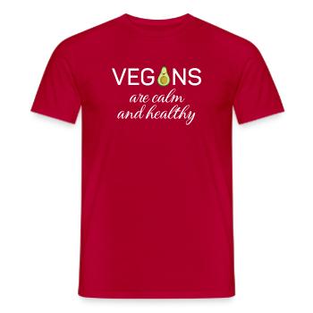Les végétaliens sont calmes et en bonne santé - T-shirt homme - rouge - Devant - AI Model Male 178 dark (178cm)