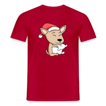 Chihuahua Chien Noël Sommeil Fatigué - T-shirt homme - rouge - Devant - AI Model Male 178 dark (178cm)