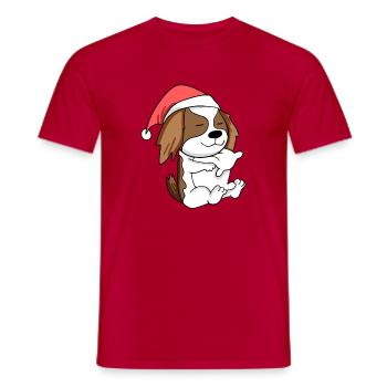 Cavalier King Charles Spaniel Chien Noël - T-shirt homme - rouge - Devant - AI Model Male 178 dark (178cm)