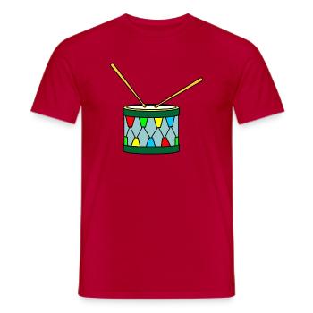 Décoration de tambour de couleur verte - T-shirt homme - rouge - Devant - AI Model Male 178 dark (178cm)