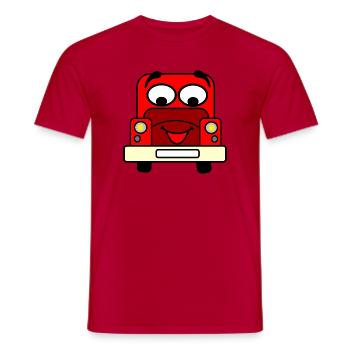 Glückliches Auto mit rotem Gesicht - Männer T-Shirt - Rot - Vorne - AI Model Male 178 dark (178cm)