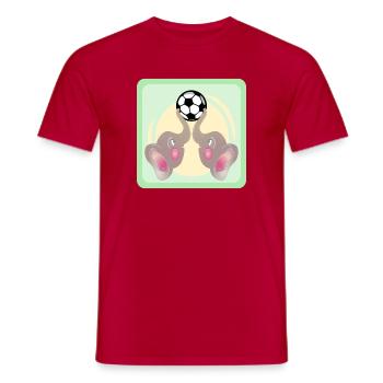 Enfants Football - Eléphants COUPLE - Match de Football - T-shirt homme - rouge - Devant - AI Model Male 178 dark (178cm)