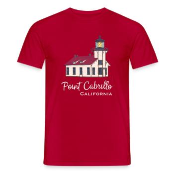 Californie, phare de Point Cabrillo - T-shirt homme - rouge - Devant - AI Model Male 178 dark (178cm)