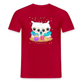 sternzeichen_gemini - T-shirt homme - rouge - Devant - AI Model Male 178 dark (178cm)
