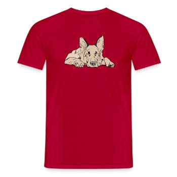Chien de berger - T-shirt homme - rouge - Devant - AI Model Male 178 dark (178cm)