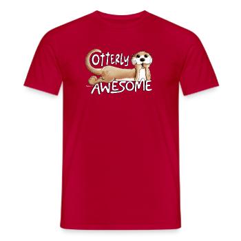 Otterly Awesome Otter Dicton Animal Motif - T-shirt homme - rouge - Devant - AI Model Male 178 dark (178cm)