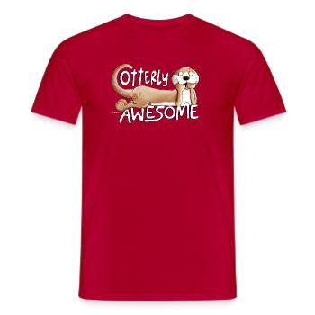 Otterly Awesome Otter Dicton Animal Motif - T-shirt homme - rouge - Devant - AI Model Male 178 dark (178cm)