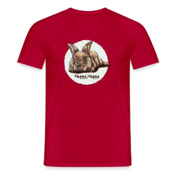 Happy Hoppy - Männer T-Shirt - Rot - Vorne - AI Model Male 178 dark (178cm)