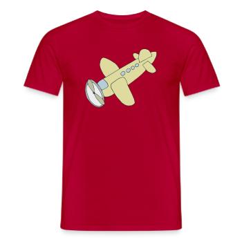 flugzeug comic - Männer T-Shirt - Rot - Vorne - AI Model Male 178 dark (178cm)