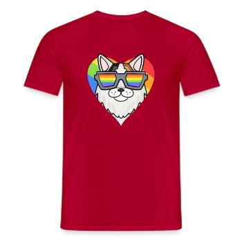 Gay Regenbogen - Katze mit Brille - Türkisch Van - Männer T-Shirt - Rot - Vorne - AI Model Male 178 dark (178cm)