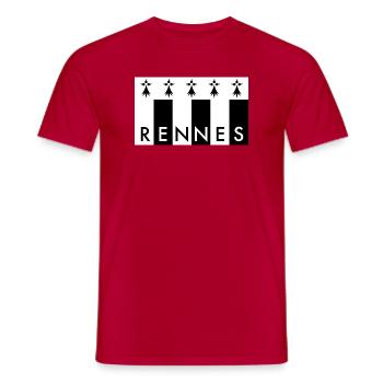 RENNES France Frankreich - Men's T-Shirt - red - Front - AI Model Male 178 dark (178cm)