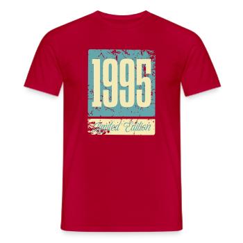 1995 Anniversaire de naissance Année de naissance - T-shirt homme - rouge - Devant - AI Model Male 178 dark (178cm)