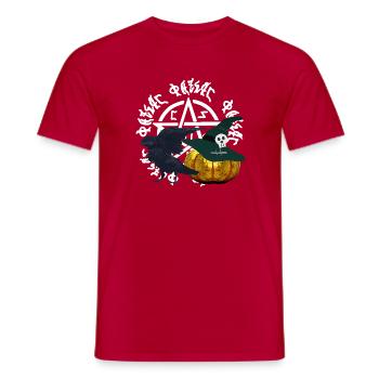hexenhut, Rabenkrähe, Kürbisse, closing - Männer T-Shirt - Rot - Vorne - AI Model Male 178 dark (178cm)