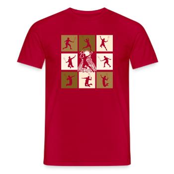Badminton - Männer T-Shirt - Rot - Vorne - AI Model Male 178 dark (178cm)