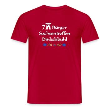 7Bürger Sachsentreffen Dinkelsbühl weiße Schrift - Männer T-Shirt - Rot - Vorne - AI Model Male 178 dark (178cm)