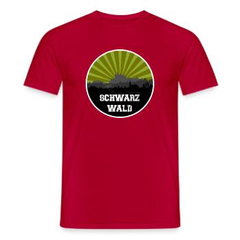 Schwarzwald Retro Skyline - Männer T-Shirt - Rot - Vorne - AI Model Male 178 dark (178cm)