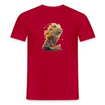 Lion avec des éléments de savane, conception de lion - T-shirt homme - rouge - Devant - AI Model Male 178 dark (178cm)