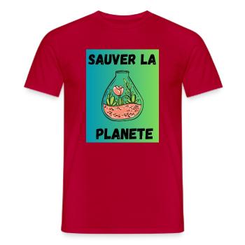 SPRING. GARDENING. RETIREMENT. SPRING. GARDEN. - Men's T-Shirt - red - Front - AI Model Male 178 dark (178cm)