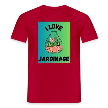 SPRING. GARDENING. RETIREMENT. SPRING. GARDEN. - Men's T-Shirt - red - Front - AI Model Male 178 dark (178cm)