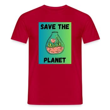 PLANET. EARTH DAY. ECOLOGY. PLANET. BIO - Men's T-Shirt - red - Front - AI Model Male 178 dark (178cm)