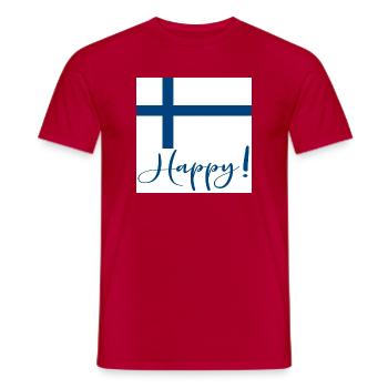 DRAPEAU FINLANDAIS - SIGNE HEUREUX - T-shirt homme - rouge - Devant - AI Model Male 178 dark (178cm)