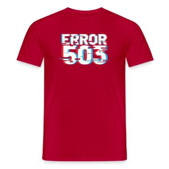 Error 503 Glitch - Men's T-Shirt - red - Front - AI Model Male 178 dark (178cm)