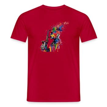 Saxophon Spieler Musiker Jazz - Männer T-Shirt - Rot - Vorne - AI Model Male 178 dark (178cm)