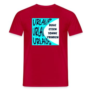 URLAUB - SONNE - RUHE - SOMMERFERIEN - ESSEN - Männer T-Shirt - Rot - Vorne - AI Model Male 178 dark (178cm)