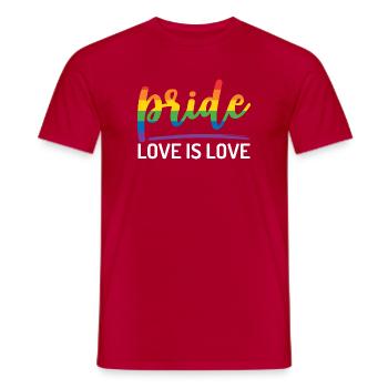 Fierté LGBTQ+. L’amour est l’amour. - T-shirt homme - rouge - Devant - AI Model Male 178 dark (178cm)