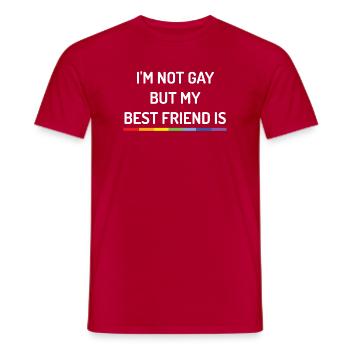 Pride Month - I'm Not Gay But My Best Friend is - Men's T-Shirt - red - Front - AI Model Male 178 dark (178cm)