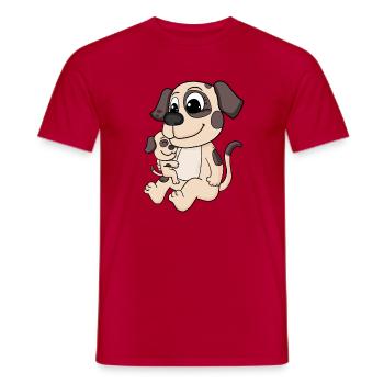 Dog family - Dog with baby - Men's T-Shirt - red - Front - AI Model Male 178 dark (178cm)