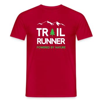 Trail Runner - Powered by Nature - Men's T-Shirt - red - Front - AI Model Male 178 dark (178cm)