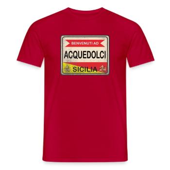 T-Shirt Sicilia Acquedolci T-Shirt Geschenkidee - Männer T-Shirt - Rot - Vorne - AI Model Male 178 dark (178cm)