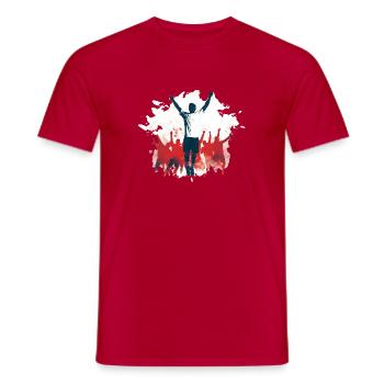 Fan - Men's T-Shirt - red - Front - AI Model Male 178 dark (178cm)