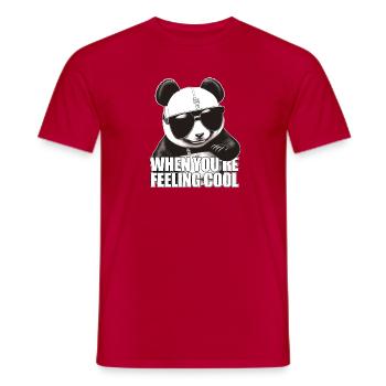 Cool panda feeling good - Men's T-Shirt - red - Front - AI Model Male 178 dark (178cm)