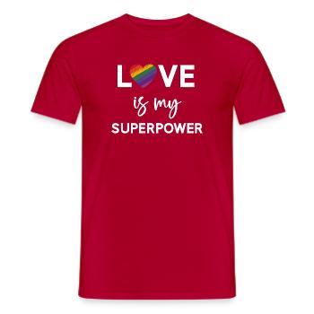 Pride Month - LGBTQ+ Love is My Superpower - Men's T-Shirt - red - Front - AI Model Male 178 dark (178cm)
