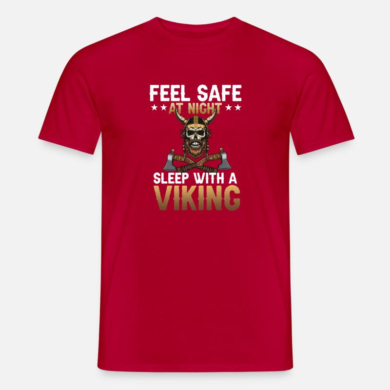 Schlaf mit einem Wikinger - Männer T-Shirt - Rot