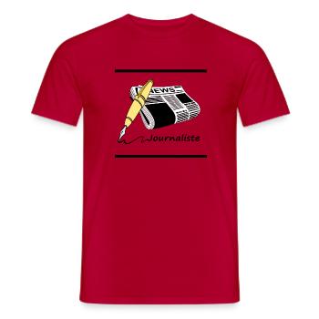 Journaliste - T-shirt homme - rouge - Devant - AI Model Male 178 dark (178cm)