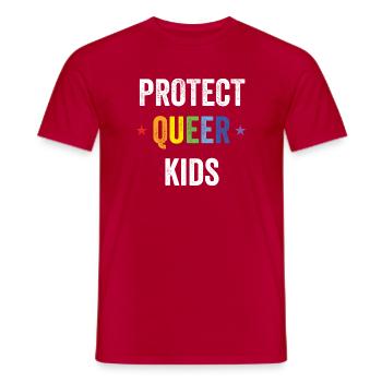 Mois de la fierté LGBT - Protégez les enfants queer - T-shirt homme - rouge - Devant - AI Model Male 178 dark (178cm)